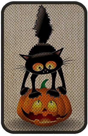 Glipet Desenli Kedi Tırmalama Paspası 58x37 Cm Pumpkin