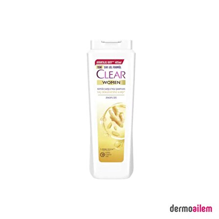 Clear Women Tüm Saçlar İçin Dökülme Karşıtı Zencefil Özlü Şampuan 485 ml