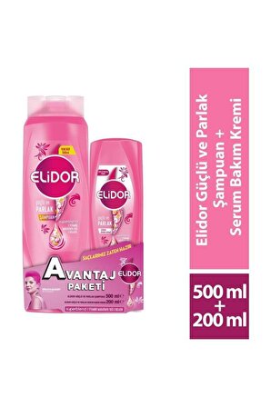 Elidor Superblend Saç Bakım Şampuanı Güçlü ve Parlak 500ML + Serum Bakım Kremi 200ML