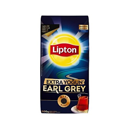 Lipton Extra Yoğun Earl Grey Bergamot Organik Dökme Siyah Çay 500 gr 
