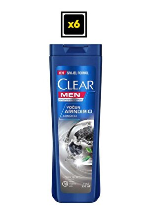 Clear Men Yoğun Arındırıcı Kömür Kepeğe Karşı Etkili Şampuan 350 Ml X 6 Adet