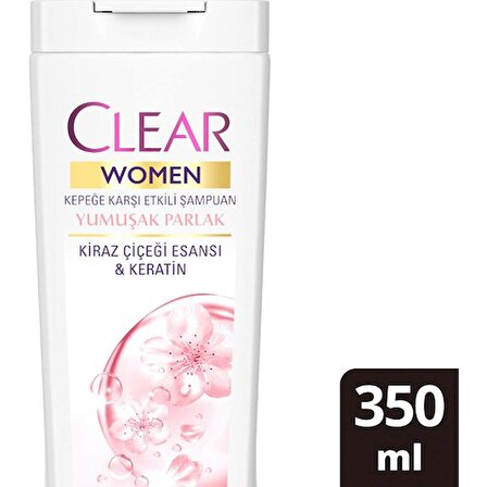Clear Women Yumuşak Ve Parlak Kepeğe Karşı Etkili Şampuan 350 Ml