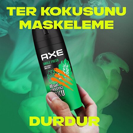 Axe Erkek Sprey Deodorant Jungle Fresh 150 Ml + Clear Men Saç Bakım Şampuanı Cool Sport Menthol 180 Ml