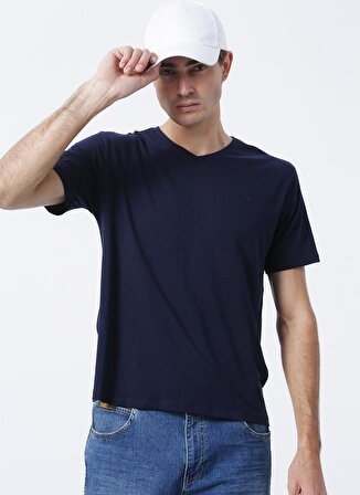Fabrika Lacivert Erkek Basic Modal T-Shirt ROMEO-V