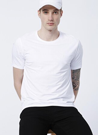 Fabrika Beyaz Erkek Slim Fit Modal T-Shirt ROMEO-O