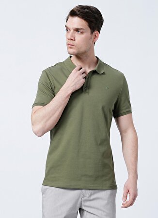 Fabrika Polo Yaka Düz Yeşil Erkek T-Shirt LEGOLAS Y