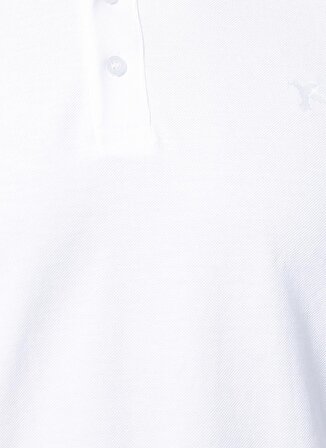 Fabrika Polo Yaka Düz Beyaz Erkek T-Shirt BORAMIR-Y