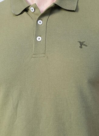 Fabrika Polo Yaka Düz Haki Erkek T-Shirt BORAMIR-Y