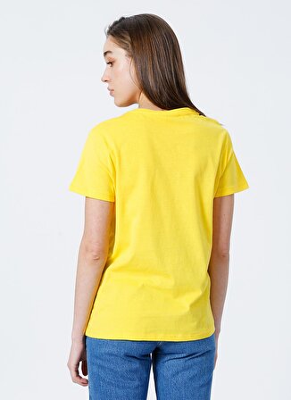Aeropostale K-Metis-Y Bisiklet Yaka Kısa Kollu  Regular Fit Baskılı Sarı Kadın T-Shirt