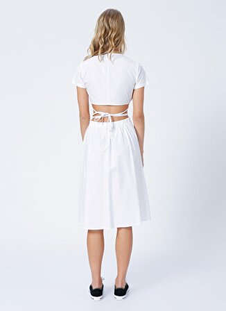 Limon Kruvaze Kadın Uzun Standart Beyaz Elbise GOLF