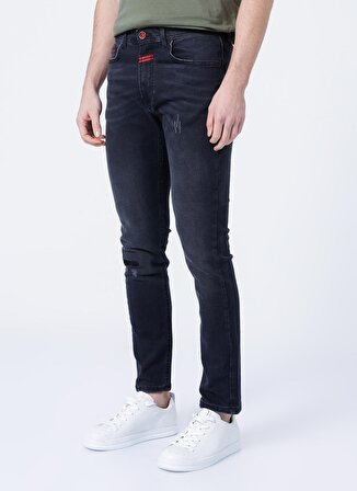 Fabrika 4669K Düşük Bel Slim Fit Düz Siyah Erkek Denim Pantolon