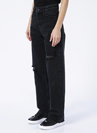 Black On Black  Siyah Mom Fit Kadın Denim Pantolon K-KEFA