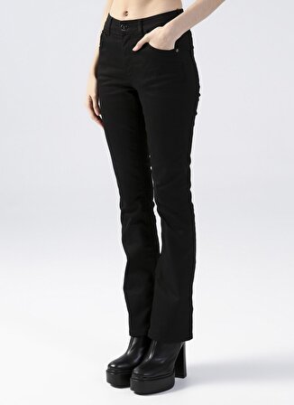 Fabrika Yüksek Bel Geniş Paça Flare Siyah Kadın Denim Pantolon PINO-2