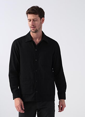 Fabrika Comfort Regular Fit Gömlek Yaka Düz Siyah Erkek Gömlek CM CLARKK 1