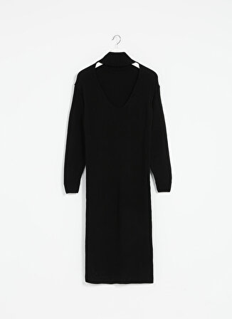 Fabrika Comfort Siyah Kadın Düz Elbise CM-LONDON