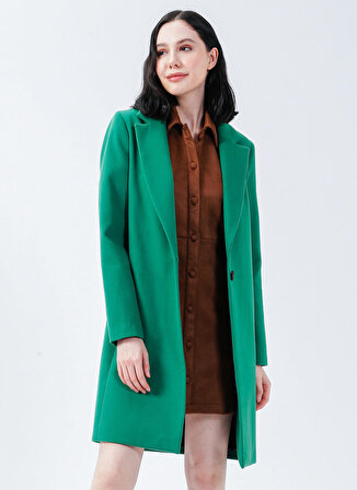 P By Paltoı Yeşil Kadın Manto 5371