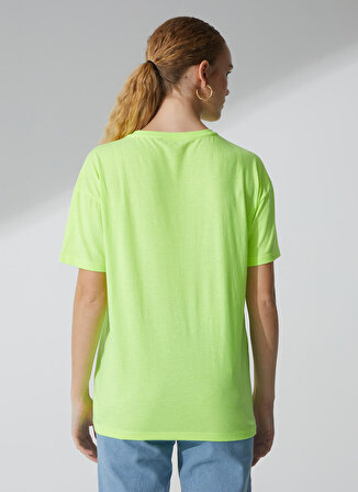 Fabrika Sports Bisiklet Yaka Baskılı Neon Yeşil Kadın T-Shirt S-GINA