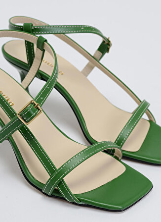 F By Fabrika Yeşil Kadın Topuklu Sandalet MANUSJER