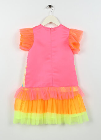 Barbie Pullu Çok Renkli Kız Çocuk Diz Üstü Elbise 23PRB-809