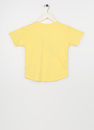 Aeropostale Sarı Kız Çocuk Bisiklet Yaka Kısa Kollu Baskılı T-Shirt 23SAG-41