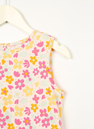 Limon Çok Renkli Kız Çocuk Yuvarlak Yaka Kolsuz Diz Üstü Desenli Elbise DIEM GIRL-23