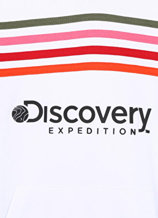 Discovery Expedition Beyaz Kız Çocuk Kapüşonlu Kısa Kollu Baskılı Sweatshirt SHINE GIRL