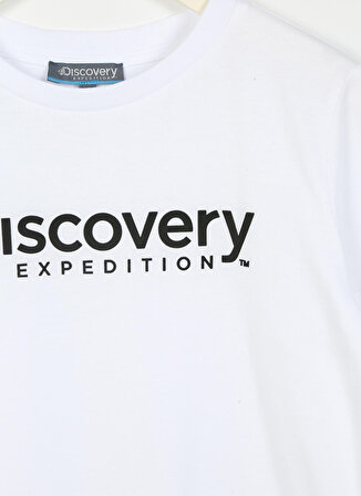 Discovery Expedition Beyaz Erkek Çocuk Bisiklet Yaka Kısa Kollu Baskılı T-Shirt ROGERS BOY