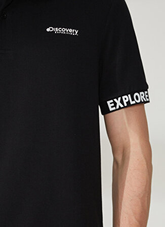 Discovery Expedition Siyah Erkek Polo Yaka Kısa Kollu Polo T-Shirt DUK