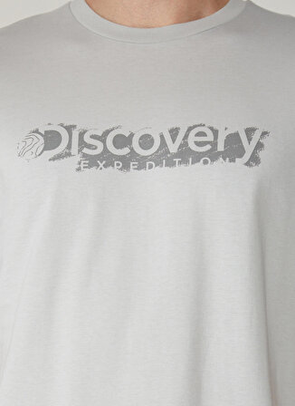 Discovery Expedition Gri Erkek Bisiklet Yaka Kısa Kollu Relaxed Baskılı T-Shirt WILD