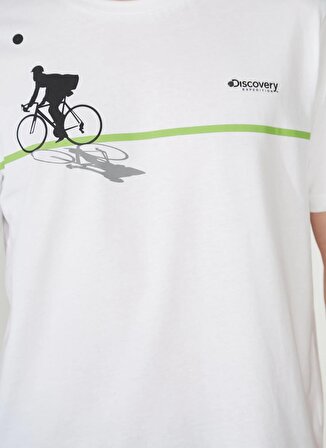 Discovery Expedition Bisiklet Yaka Baskılı Kırık Beyaz Erkek T-Shirt BENJAX