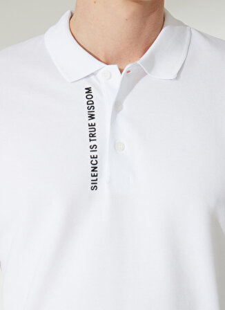 People By Fabrika Baskılı Beyaz Erkek Polo T-Shirt M022