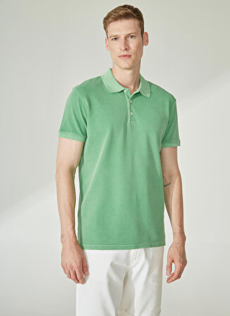People By Fabrika Yıkamalı Mint Erkek Polo T-Shirt ALI23
