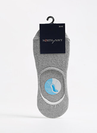 North Of Navy Gri Kadın Babet Çorabı