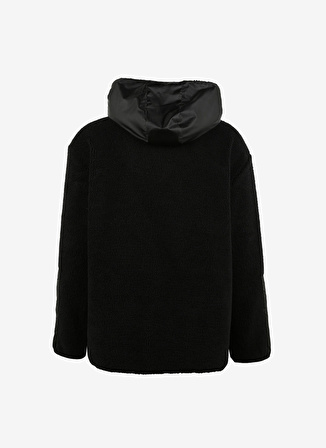 Black On Black Kapüşon Yaka Düz Siyah Erkek Sweatshırt B3WM-SWT76