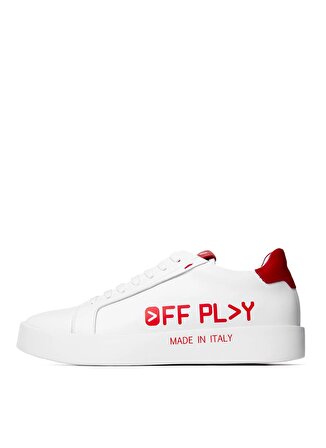 Off Play Beyaz - Kırmızı Erkek Deri Sneaker X-BOLOGNA 1-LH 02-73