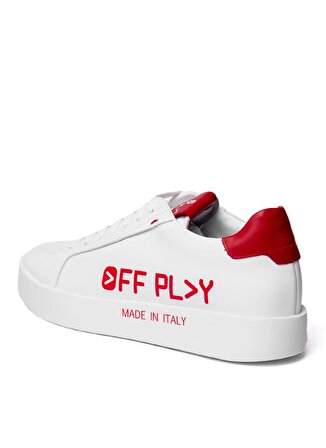Off Play Beyaz - Kırmızı Erkek Deri Sneaker X-BOLOGNA 1-LH 02-73