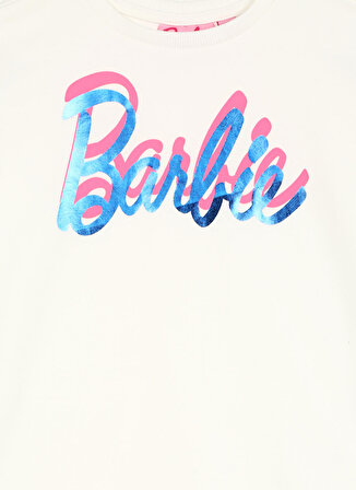 Barbie Baskılı Ekru Kız Çocuk T-Shirt BRB3WG-TST4