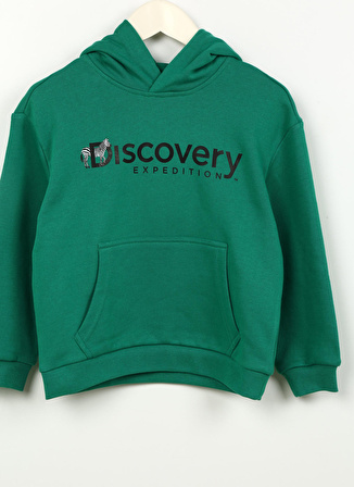 Discovery Expedition Yeşil Kız Çocuk Bisiklet Yaka Oversize Baskılı Sweatshirt D3WG-SWT24