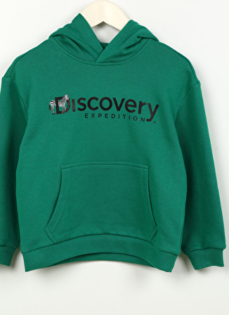 Discovery Expedition Yeşil Kız Çocuk Bisiklet Yaka Oversize Baskılı Sweatshirt D3WG-SWT24