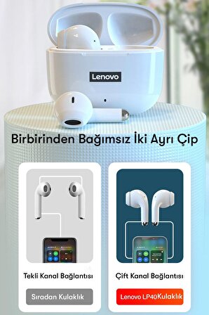 Lenovo LP40 Pro Bluetooth Kulaklık - Beyaz