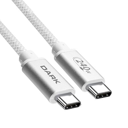 DARK DK-CB-USB240PD101 1m TYPE-C  PD 240 W ŞARJ KABLO,BEYAZ