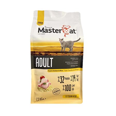 MasterCat Az Tahıllı Hypoallergenic Tavuklu Yetişkin Kedi Maması 1.5kg