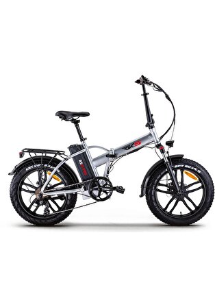 Rks Rs3 Pro x Katlanır Kalın Tekerlekli Elektrikli Bisiklet Gri