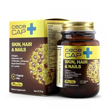 Cececap Skin Hair Nails Cilt Saç Tirnak İçin Takviye Edici Gida 30 Kapsül
