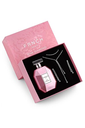 FRNCH Pink Diamond Kadın Parfüm 75 ML Kadın Zirkon Set Hediyeli FRP10006-106-K