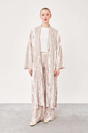Levidor Pudra Desenli Kimono Takım