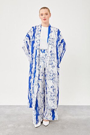 Levidor Saks Desenli Kimono Takım