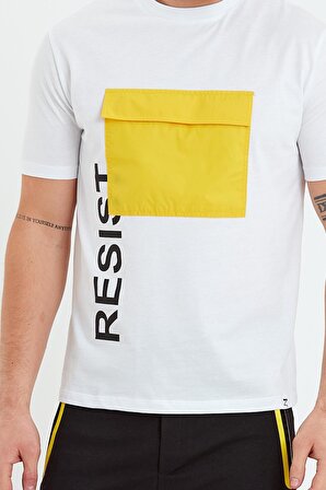 Erkek Resist Baskılı Cepli T-Shirt