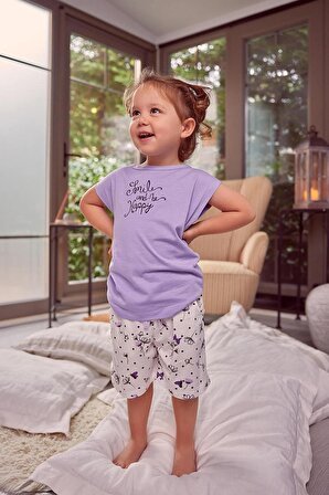 Kız Çocuk Kısa Kollu Pijama Takımı