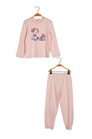 Kız Çocuk Unicorn Baskılı Pijama Takımı